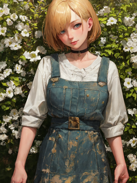 39441-1877258380-(realistic,painting_style,) mature, amelia watson, virtual youtuber, short hair, blonde, choker, masterpiece, best quality, cowb.png